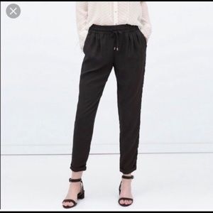 Zara Basic Slouched Cropped Drawstring Pants
